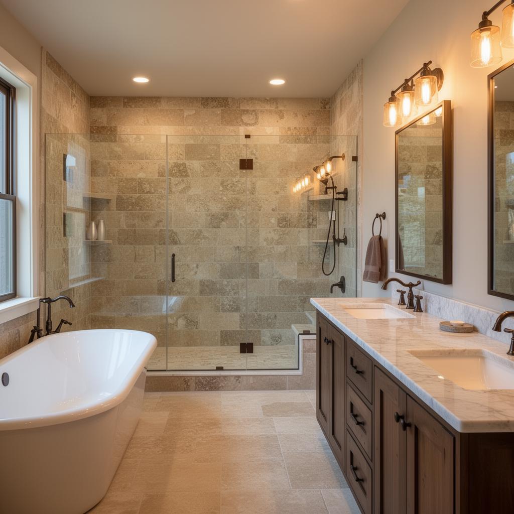 Bathroom rebuilt after a plumbing leak