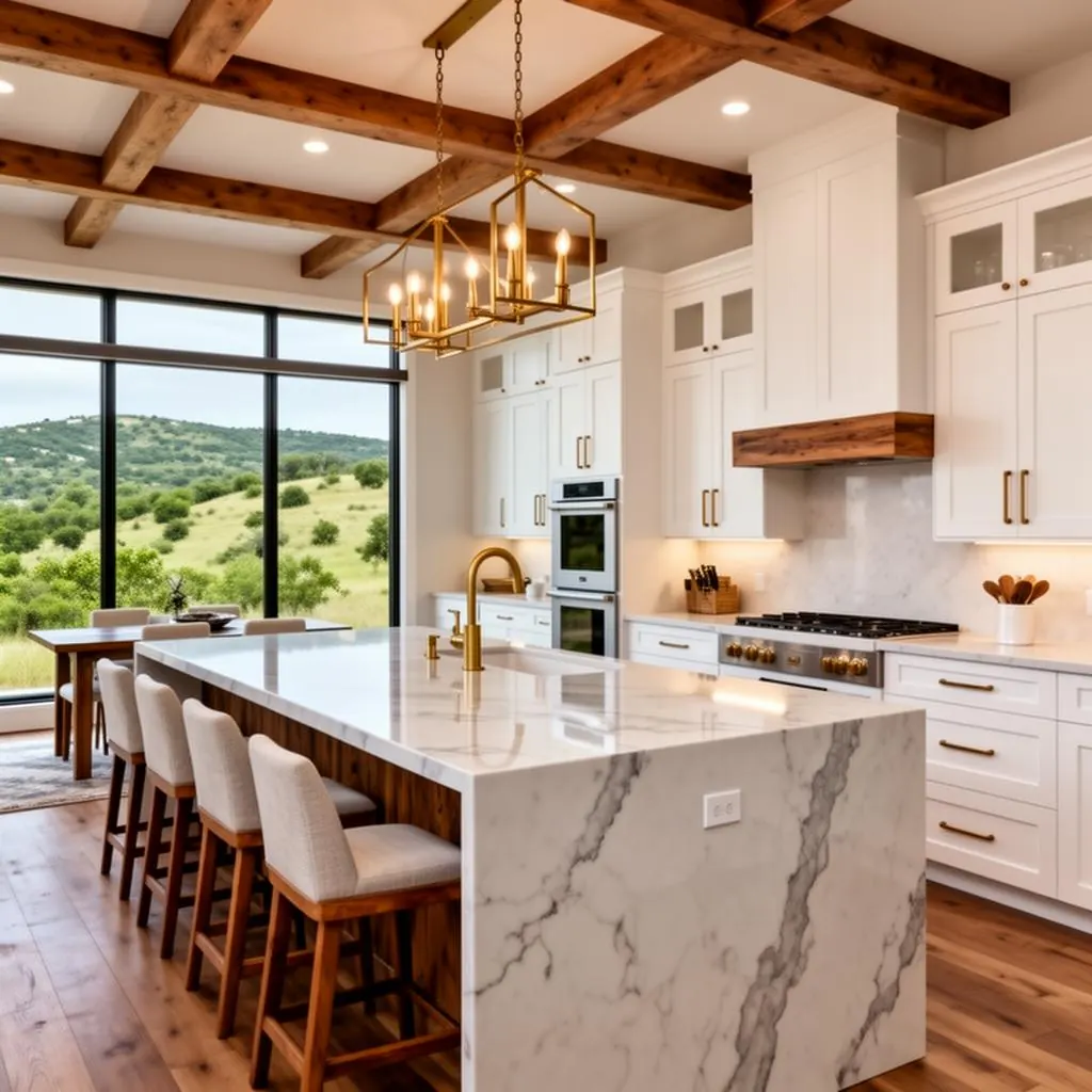 Modern kitchen remodel in Boerne, Texas with custom cabinetry